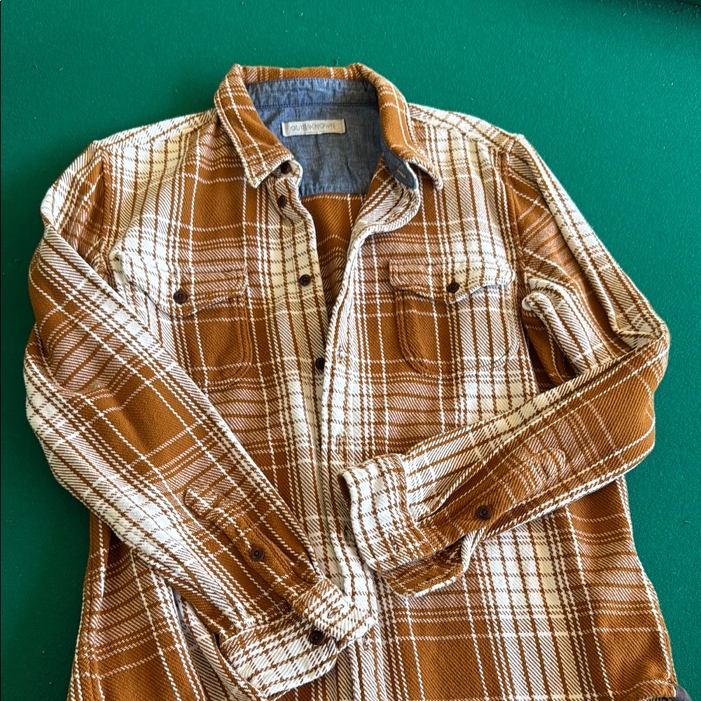 Outerknown Brown and White Blanket Shirt
